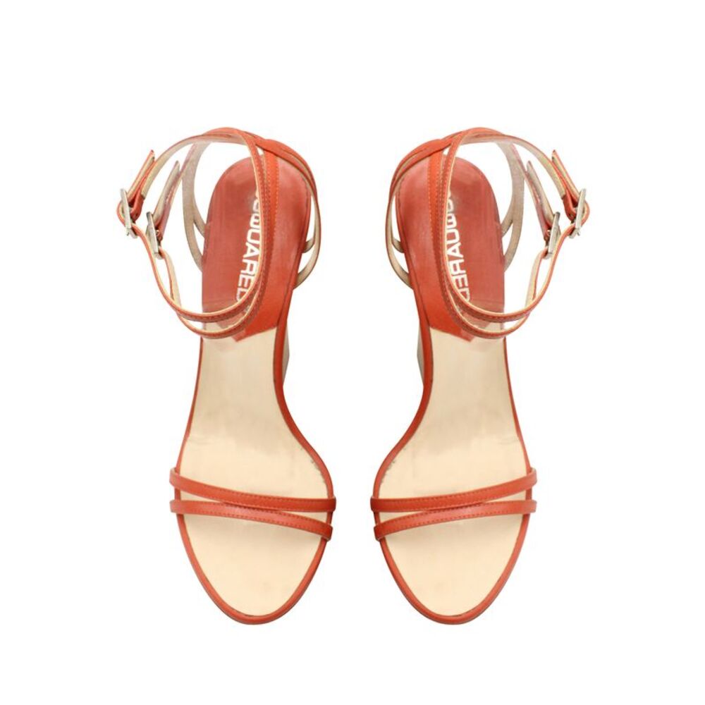 Dsquared2 Open Toe Block Heel Sandals In Orange L… - image 4